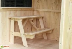 Cabane Maison D’Enfants En Bois Brut Jazz + Abri – 1,5 X 2,5 M -Portique Jardin Soldes Magasin cabane maisonnette enfant bois brut abri jazz soulet 3