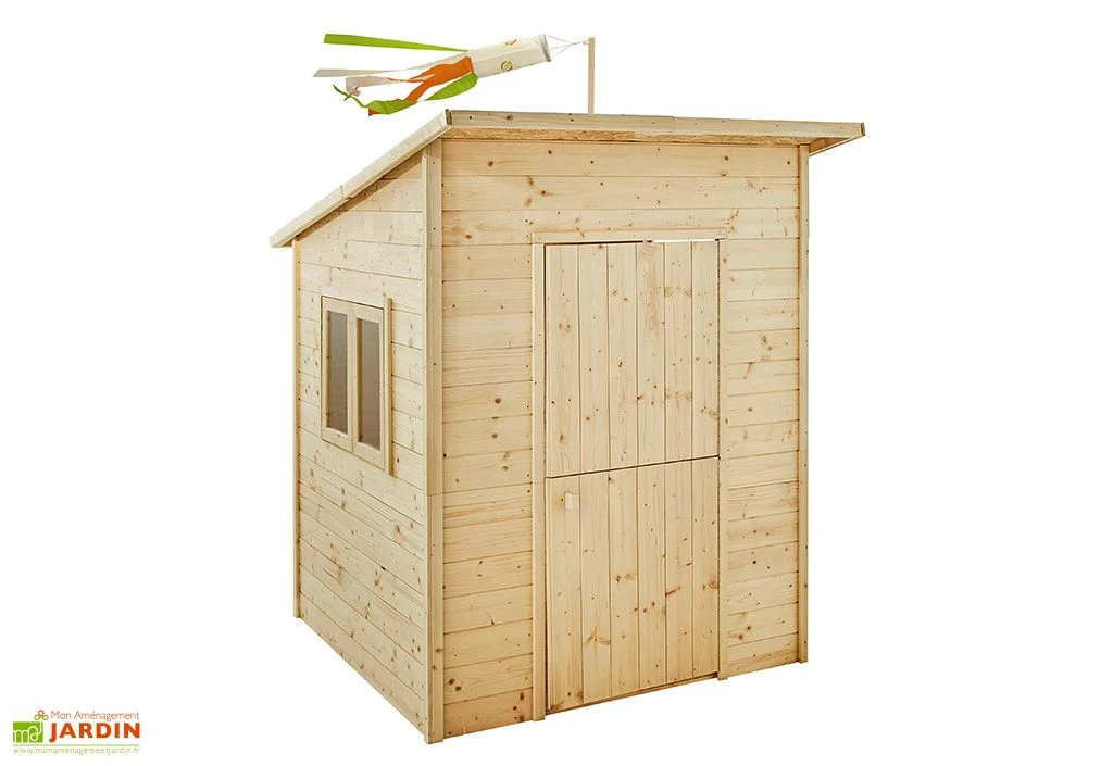 Maisonnette Pour Enfant En Bois Brut – Santa Monica 2 Maisonnette Pour Enfant En Bois Brut – Santa Monica – Image 2