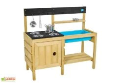 Cuisine En Bois : Four, Plaque De Cuisson, évier Et étagères – TP Junior Chef