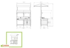 EXIT TOYS Cuisine D’Extérieur En Bois Yummy 300 -Portique Jardin Soldes Magasin cuisine exterieur bois yummy 300 3