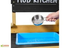 Cuisine En Bois : Plaque De Cuisson, évier Et étagère – TP Early Fun -Portique Jardin Soldes Magasin cuisine exterieure avec bassine