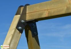 Aire De Jeux En Bois Brut Portique Balançoires Et Toboggan – 9,8 M² -Portique Jardin Soldes Magasin detail structure portique balancoire wendi toys