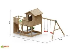 Aire De Jeux Portique En Bois De Pin Traité Fungoo Galaxy L -Portique Jardin Soldes Magasin dimensions aire jeux portique bois fungoo galaxy