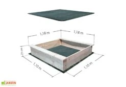 Bac à Sable Pour Enfants En Bois Brut 1,18 X 1,18 M + Bâches 5 Bac à Sable Pour Enfants En Bois Brut 1,18 X 1,18 M + Bâches -Portique Jardin Soldes Magasin dimensions bac sable preperce