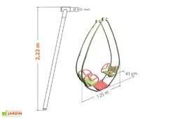 Balancelle Pour Portique De 2,22 M De Hauteur Pour Enfants 3 à 12 Ans 6 Balancelle Pour Portique De 2,22 M De Hauteur Pour Enfants 3 à 12 Ans -Portique Jardin Soldes Magasin dimensions balancelle 1