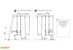 Balancelle Pour Portique De 2,22 M De Hauteur Pour Enfants 3 à 12 Ans 7 Balancelle Pour Portique De 2,22 M De Hauteur Pour Enfants 3 à 12 Ans -Portique Jardin Soldes Magasin dimensions balancelle 2