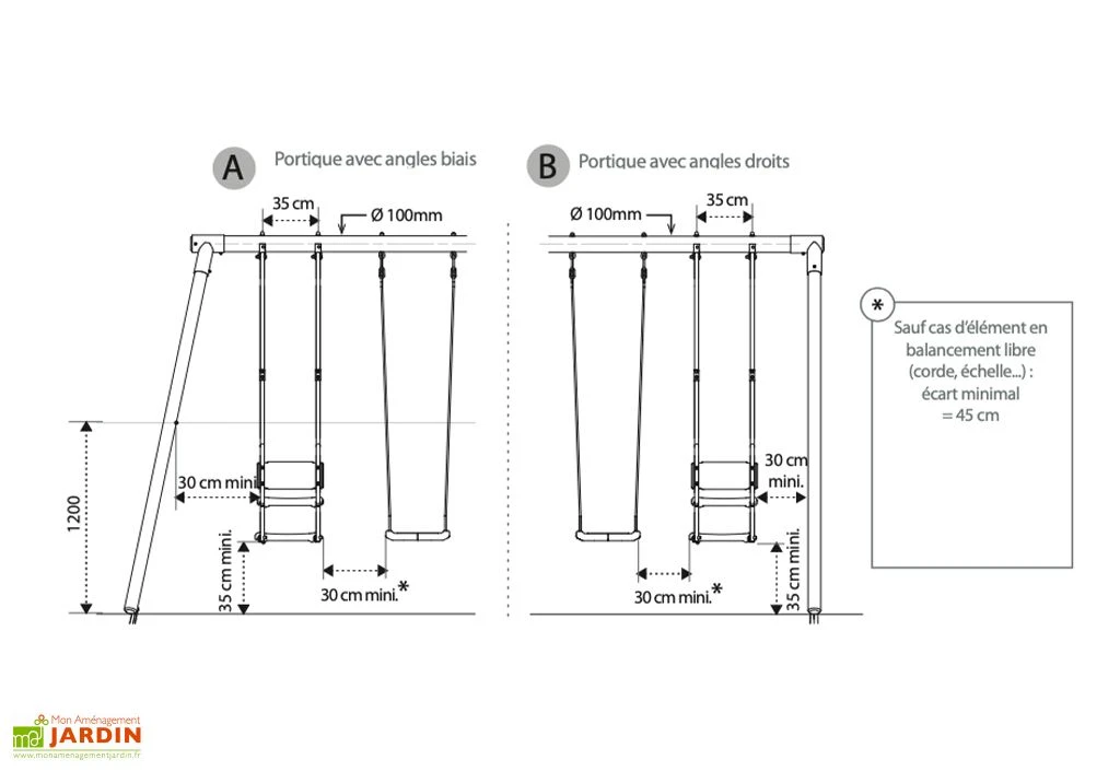 Balancelle Pour Portique De 2,22 M De Hauteur Pour Enfants 3 à 12 Ans 4 Balancelle Pour Portique De 2,22 M De Hauteur Pour Enfants 3 à 12 Ans – Image 4