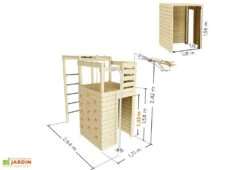 Aire De Jeux En Bois Soulet Tour D’escalade – Cross Fit -Portique Jardin Soldes Magasin dimensions cabane enfant cross fit soulet