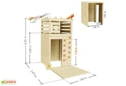 Cabane Enfant En Bois Soulet Château Fort – Knight -Portique Jardin Soldes Magasin dimensions cabane enfant knight soulet