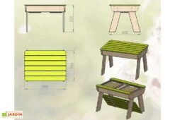 Table Sable Et Eau En Bois Non Traité – 60 X 79 X 52 Cm 5 Table Sable Et Eau En Bois Non Traité – 60 X 79 X 52 Cm -Portique Jardin Soldes Magasin dimensions table sable eau wendi toys