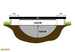 Axi Trampoline Enterré Avec Filet De Protection – Ø 366 Cm -Portique Jardin Soldes Magasin dimensions trampoline enterre
