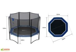 Trampoline Extérieur Avec Filet De Sécurité Octopulse 360 – 3,35 X 3,66 M 11 Trampoline Extérieur Avec Filet De Sécurité Octopulse 360 – 3,35 X 3,66 M -Portique Jardin Soldes Magasin dimensions trampoline octogonal octopulse 360