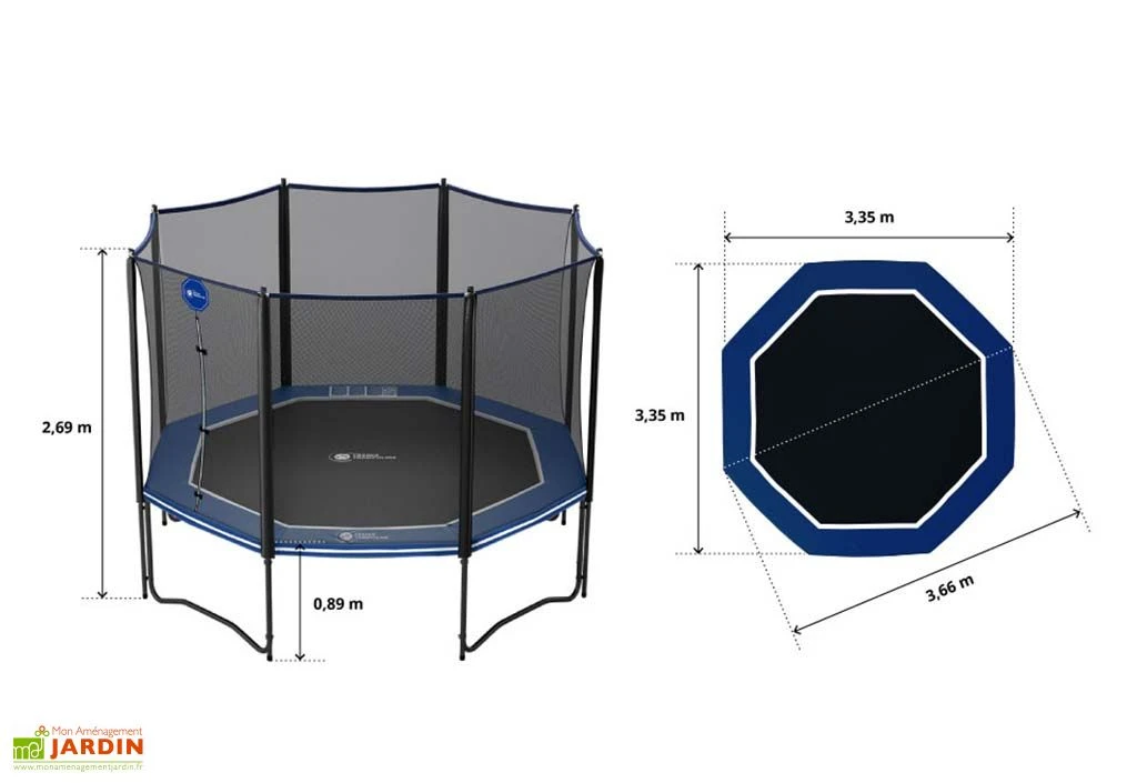 Trampoline Extérieur Avec Filet De Sécurité Octopulse 360 – 3,35 X 3,66 M 6 Trampoline Extérieur Avec Filet De Sécurité Octopulse 360 – 3,35 X 3,66 M – Image 6
