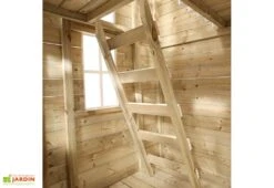Maisonnette Pour Enfants En Bois Avec Toboggan – TP Loft 9 Maisonnette Pour Enfants En Bois Avec Toboggan – TP Loft -Portique Jardin Soldes Magasin echelle en bois maisonnette 1