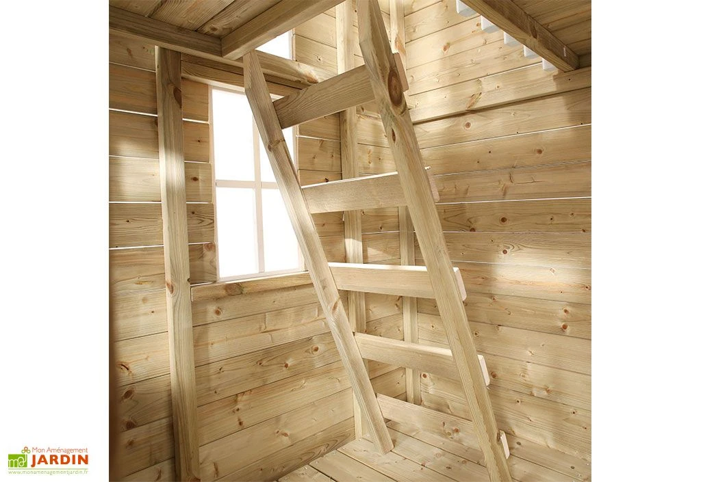 Maisonnette Pour Enfants En Bois Avec Toboggan – TP Loft 5 Maisonnette Pour Enfants En Bois Avec Toboggan – TP Loft – Image 5