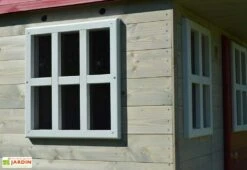 Maisonnette Pour Enfant En Bois Non Traité Avec Toboggan – 5,5 M² -Portique Jardin Soldes Magasin fenetre cabane enfant bois traite