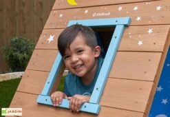 Cabane Pour Enfant Tipi En Bois Et Muret D’escalade Kidkraft -Portique Jardin Soldes Magasin fenetre tipi bois kidkraft