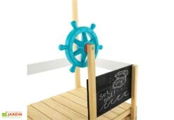 Bac à Sable En Bois Coulissant Pour Enfants – TP Bateau Pirate Ahoy -Portique Jardin Soldes Magasin gouvernail bateau pirate bac a sable