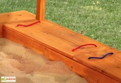 KidKraft Bac à Sable En Bois Avec Auvent Bleu Et Blanc 160 Cm -Portique Jardin Soldes Magasin grand bac a sable auvent protege enfant bache 2