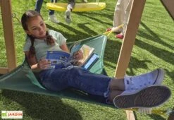 KidKraft Aire De Jeux En Bois Portique Balançoires Et Toboggan – Hideway Haven -Portique Jardin Soldes Magasin hamac aire jeu bois kidkraft hideway haven