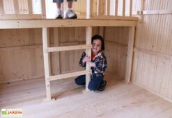 Cabane Maison Enfant En Bois Brut Avec Etage Mezzanine Duplex -Portique Jardin Soldes Magasin inte rieur cabane en bois enfant avec mezzanine
