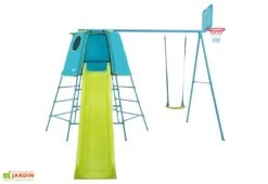 Aire De Jeux TP Explorer : Cabane, Portique, Toboggan Et Panier De Basket -Portique Jardin Soldes Magasin jeu exterieur enfants