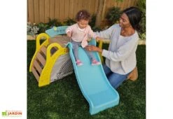 KidKraft Aire De Jeux Avec Plateforme En Bois Et Toboggan -Portique Jardin Soldes Magasin jeu exterieur toboggan