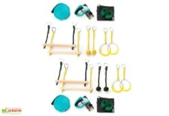 Parcours D’obstacles Enfant + Slackline De 25 M -Portique Jardin Soldes Magasin kit parcours obstacles enfant