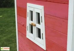 EXIT TOYS Maison Pour Enfant Bois Fantasia Rouge -Portique Jardin Soldes Magasin maison bois fantasia rouge 6