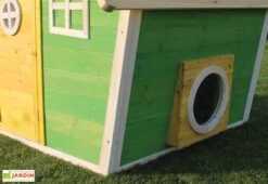 EXIT TOYS Maison Pour Enfant Bois Fantasia Verte -Portique Jardin Soldes Magasin maison bois fantasia verte 2