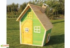 EXIT TOYS Maison Pour Enfant Bois Fantasia Verte -Portique Jardin Soldes Magasin maison bois fantasia verte 3
