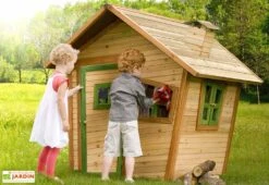 Axi Maisonnette Pour Enfant En Bois De Hemlock Alice -Portique Jardin Soldes Magasin maison enfan bois alice