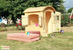 Cabane Maison D’Enfants En Bois Brut Patty Toiture Arrondie – 1 X 1 M -Portique Jardin Soldes Magasin maison enfant bois brut cabane originale toit arrondi patty soulet 1
