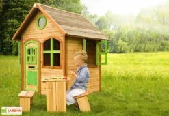 Axi Maisonnette Pour Enfant En Bois De Hemlock Julia -Portique Jardin Soldes Magasin maison enfant bois julia 3