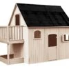 Cabane Maison Enfant En Bois Brut Avec Etage Mezzanine Duplex