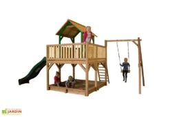 Axi Aire De Jeux En Bois De Hemlock Atka : Toboggan + Balançoire