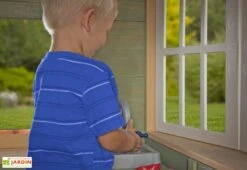 Maison D’Enfants En Bois Toute Equipée Victoria Inn -Portique Jardin Soldes Magasin maison enfant cabane bois victorienne equipee cuisine 1