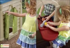 Step2 Cabane Pour Enfant En Plastique Toute Equipée – Happy Home -Portique Jardin Soldes Magasin maison enfant cabane jardin plastique equipee step2 6