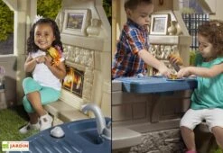 Step2 Cabane De Jardin Enfant En Plastique - Maison De Charme Style Cottage -Portique Jardin Soldes Magasin maison enfants charming cottage cheminee 149 2x127 3x147 3cm plastique rotomoule resistant 4