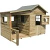 Cabane Maison D’Enfants En Bois Traité Hacienda + Abri 2 X 2,5 M