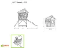 EXIT TOYS Maisonnette Pour Enfant En Bois De Cèdre Avec Toboggan Crooky 500 -Portique Jardin Soldes Magasin maisonnette enfant bois cedre crooky 500 2