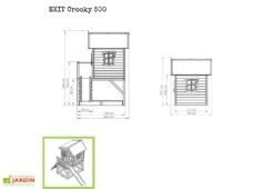 EXIT TOYS Maisonnette Pour Enfant En Bois De Cèdre Avec Toboggan Crooky 500 -Portique Jardin Soldes Magasin maisonnette enfant bois cedre crooky 500 3