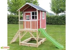 EXIT TOYS Maisonnette Enfant En Bois De Cèdre Avec Toboggan Loft 500 (3 Coloris) -Portique Jardin Soldes Magasin maisonnette enfant bois cedre loft 500 3 coloris 5
