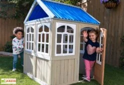 KidKraft Maisonnette En Bois Pour Enfant Cèdre Traité 111 X 121 Cm – Cooper -Portique Jardin Soldes Magasin maisonnette enfant bois cedre traite 1