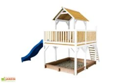 Axi Maisonnette Pour Enfant En Bois De Hemlock + Toboggan Atka -Portique Jardin Soldes Magasin maisonnette enfant bois hemlock toboggan atka 2