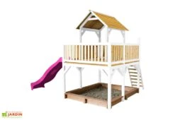 Axi Maisonnette Pour Enfant En Bois De Hemlock + Toboggan Atka -Portique Jardin Soldes Magasin maisonnette enfant bois hemlock toboggan atka 3