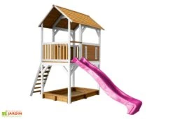 Axi Maisonnette Pour Enfant En Bois De Hemlock + Toboggan Pumba -Portique Jardin Soldes Magasin maisonnette enfant bois hemlock toboggan pumba 2