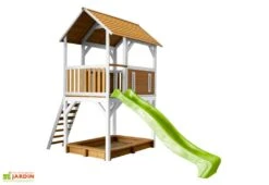 Axi Maisonnette Pour Enfant En Bois De Hemlock + Toboggan Pumba -Portique Jardin Soldes Magasin maisonnette enfant bois hemlock toboggan pumba