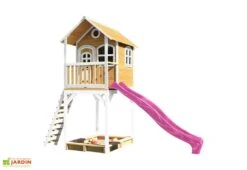 Axi Maisonnette Pour Enfant En Bois De Hemlock Avec Toboggan Romy -Portique Jardin Soldes Magasin maisonnette enfant bois hemlock toboggan romy 5