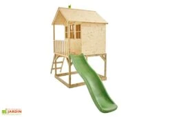 Cabane Pour Enfant En Bois Avec Toboggan – TP Hill Top Tower -Portique Jardin Soldes Magasin maisonnette enfant cabane bois
